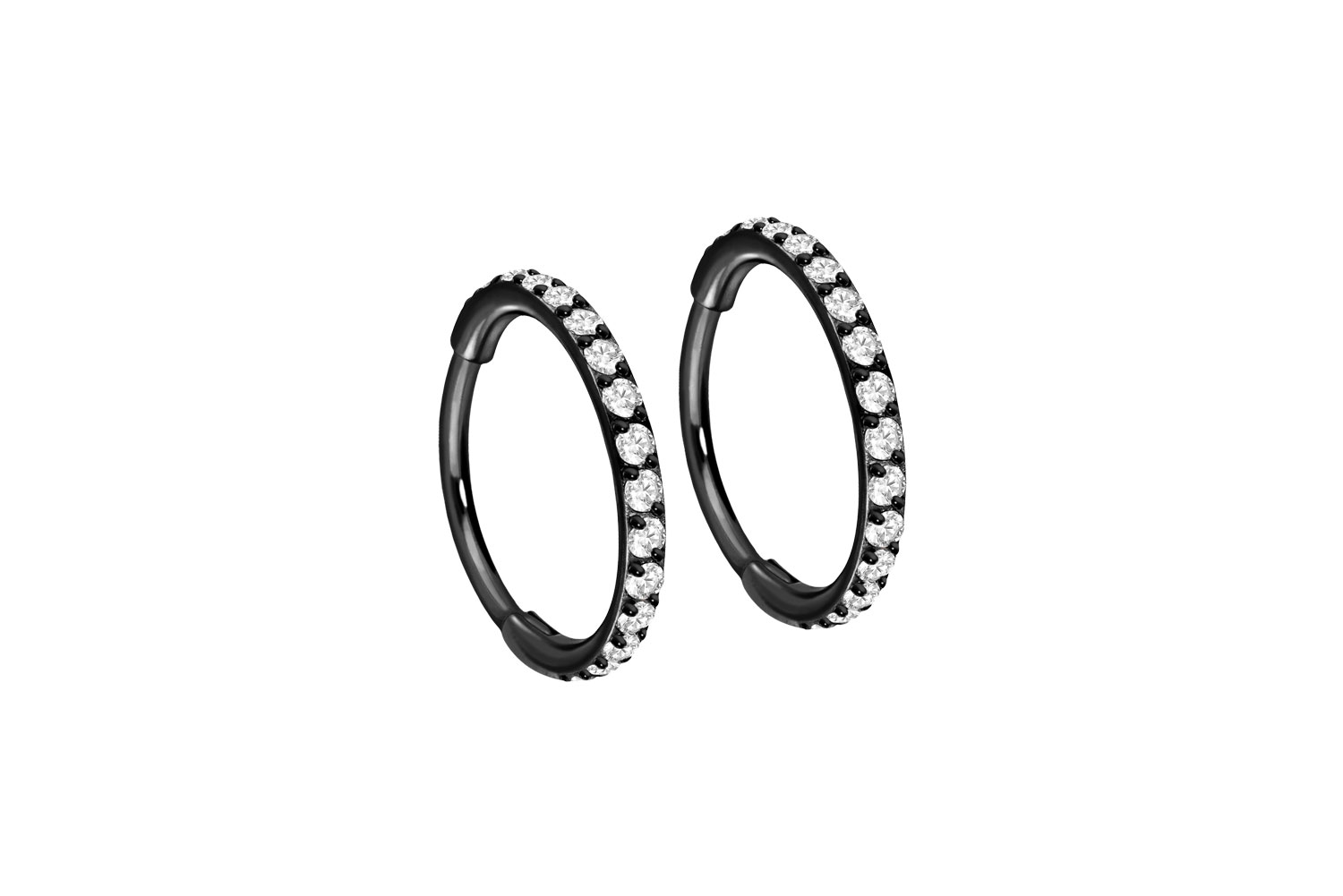 Titan Ohrclicker Creolen EINGEFASSTE KRISTALLE von Piercingline